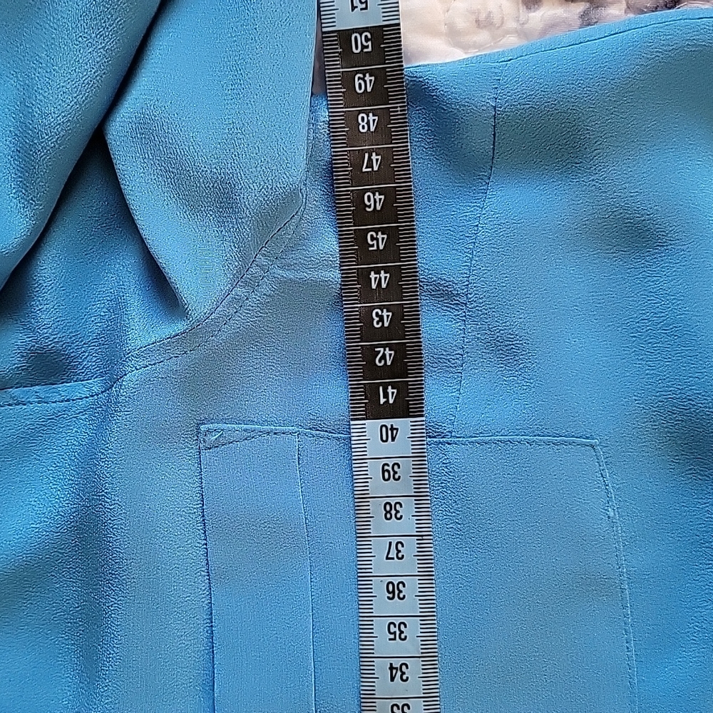 Talbots 100% Silk Blouse S Bright Blue Washable Silk Minimalist Luxe Top - Picture 17 of 17